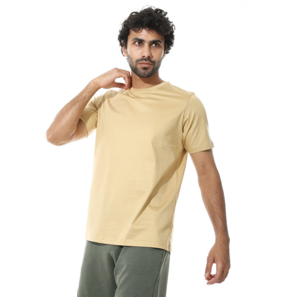 Classic Crew Neck T-Shirt for Men – Light Beige