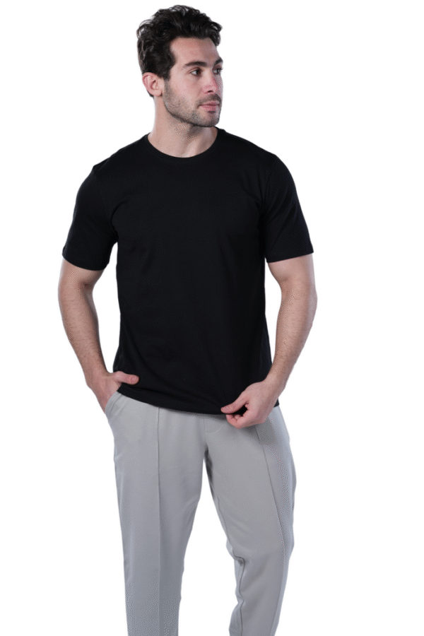 Men's Regular Fit Cotton T-Shirt - black