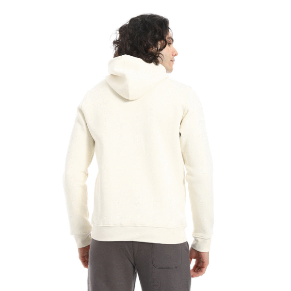 printed cotton hoodie for men - off white