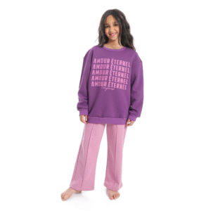 Cute Purple Winter Pajama Set for Girls
