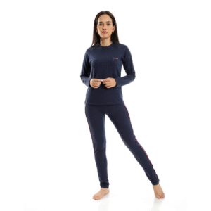 Padded Navy Blue Thermal Set for Women