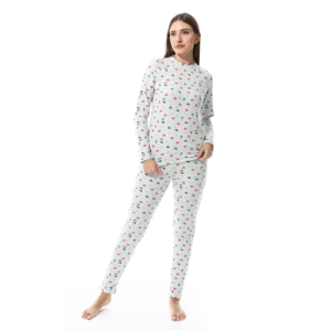 Women Printed Thermal Set - Gray