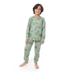Boys Printed Pajama Set - Soft Green
